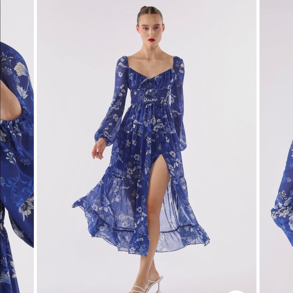 Sau Lee (New with Tags) blue midi dress
